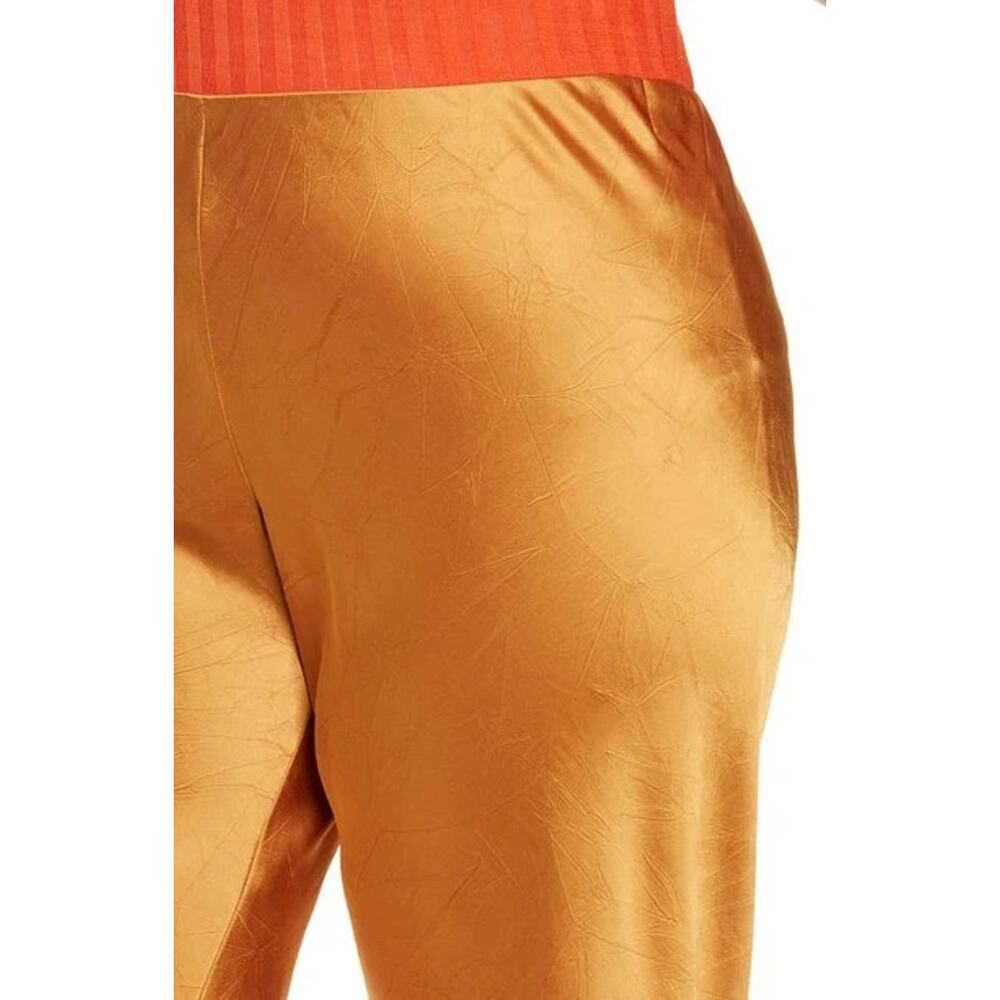 Vince High-Waist Fluid Satin Bias Pant Women's Burnt Orange Size 1X NWT - Picture 3 of 16